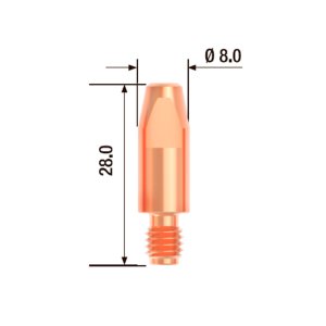 FUBAG Контактный наконечник M6х28 мм ECU D=0.9 мм (25 шт.) в Ставрополе фото