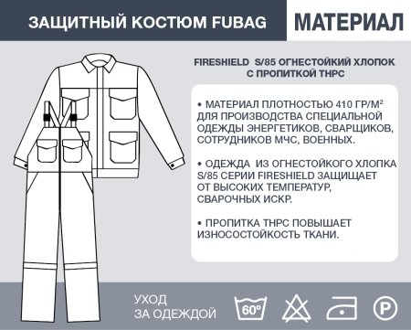 Защитный костюм Fubag размер 48-50 рост 3 в Ставрополе фото