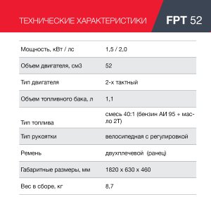 Бензиновый триммер FUBAG FPT 52 в Ставрополе фото