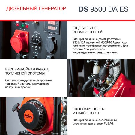 FUBAG Дизельный генератор (трехфазный) с электростартером и коннектором автоматики DS 9500 DA ES в Ставрополе фото