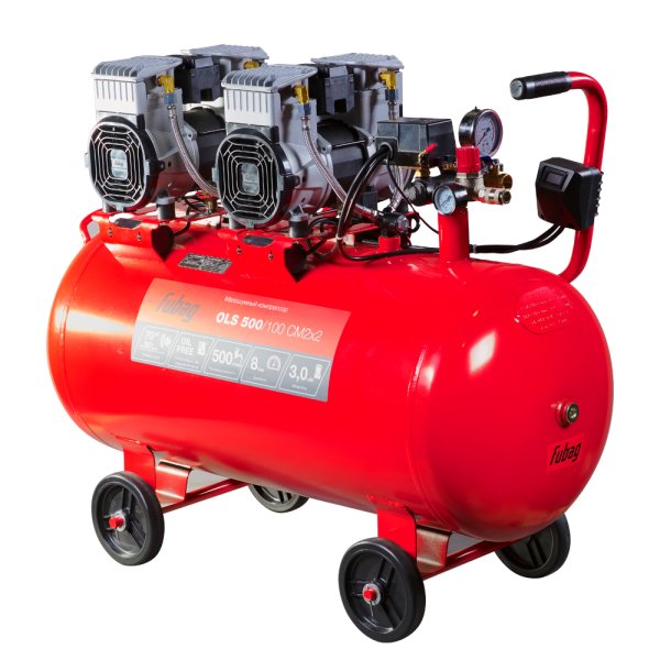 Компрессор воздушный безмасляный малошумный FUBAG OLS 500/100 CM2х2 + Набор пневмоинструмента (5 предметов) в ПОДАРОК в Ставрополе фото