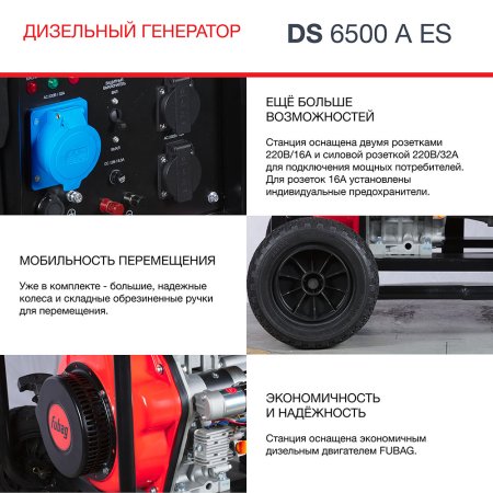 FUBAG Дизельный генератор с электростартером и коннектором автоматики DS 6500 A ES в Ставрополе фото