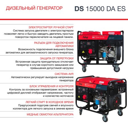 FUBAG Дизельный генератор (трехфазный) с электростартером и коннектором автоматики DS 15000 DA ES в Ставрополе фото